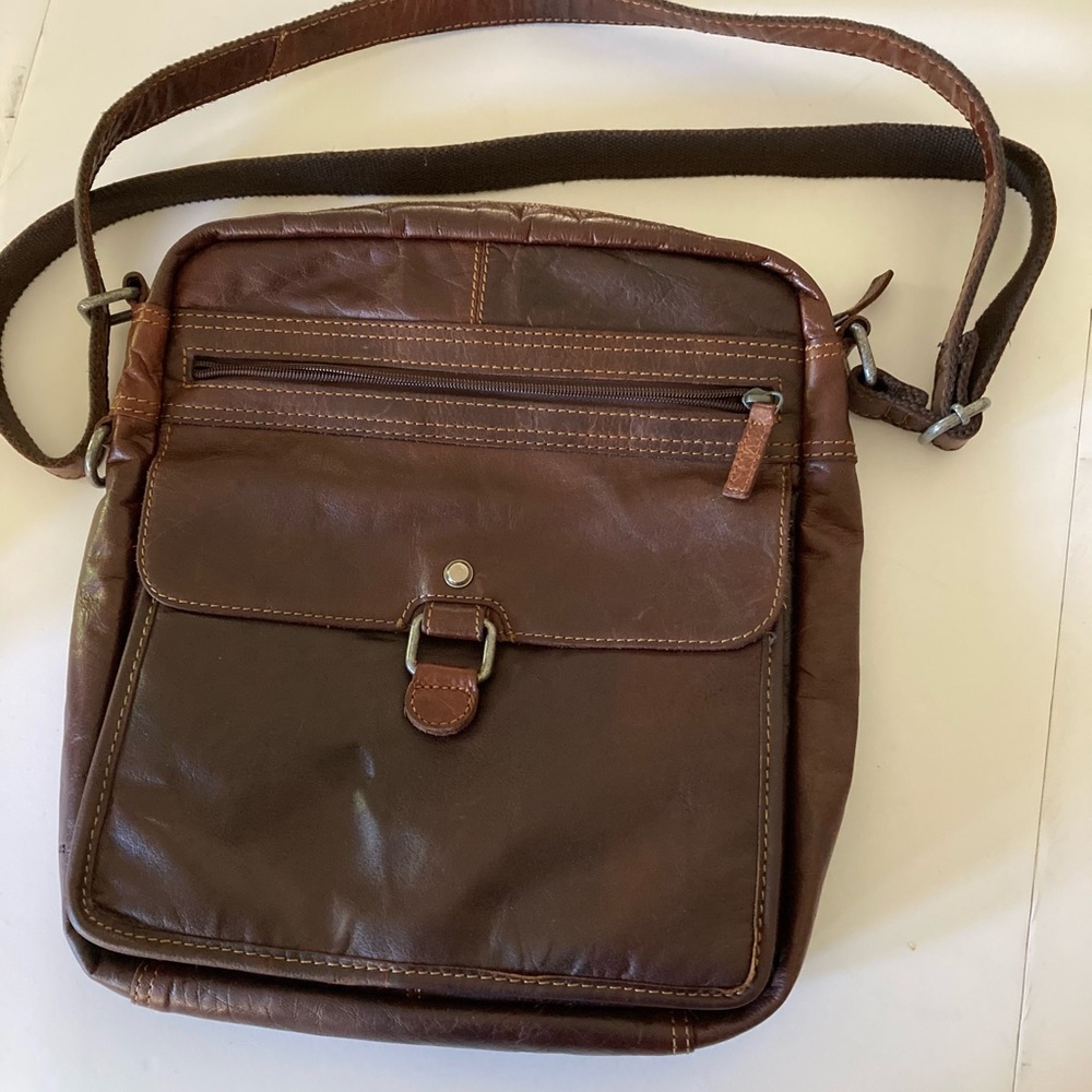 Jack George Dark Brown Leather Crossbody Bag